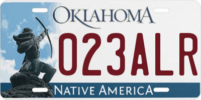 OK license plate 023ALR