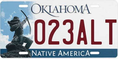 OK license plate 023ALT