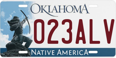 OK license plate 023ALV
