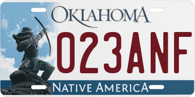 OK license plate 023ANF
