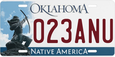 OK license plate 023ANU