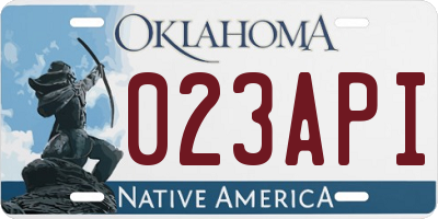 OK license plate 023API