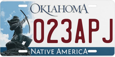 OK license plate 023APJ