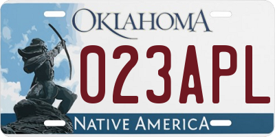 OK license plate 023APL