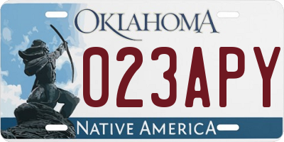 OK license plate 023APY