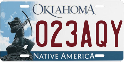 OK license plate 023AQY