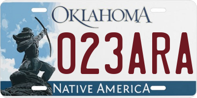 OK license plate 023ARA