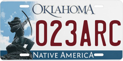 OK license plate 023ARC