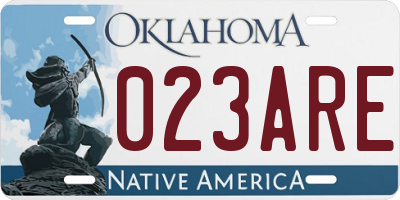 OK license plate 023ARE