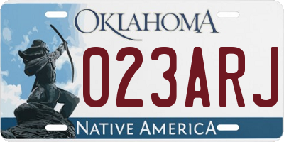 OK license plate 023ARJ