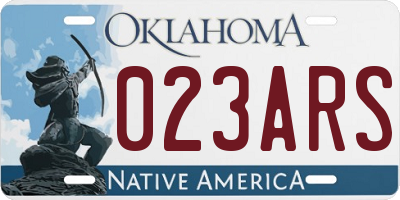 OK license plate 023ARS