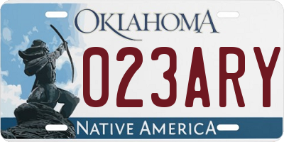 OK license plate 023ARY