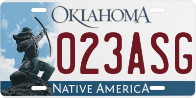 OK license plate 023ASG