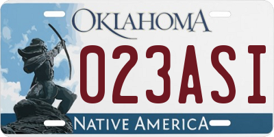OK license plate 023ASI