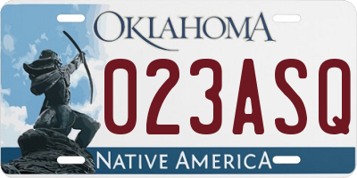 OK license plate 023ASQ