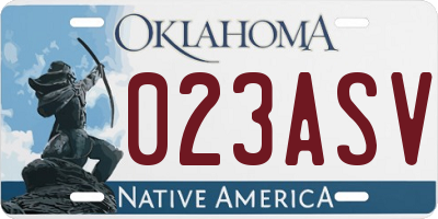 OK license plate 023ASV