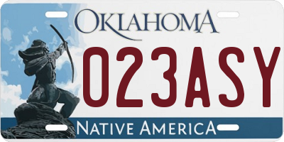 OK license plate 023ASY