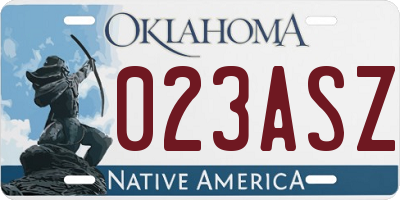 OK license plate 023ASZ