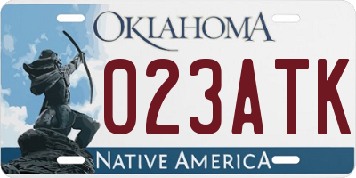 OK license plate 023ATK