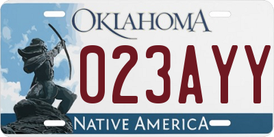 OK license plate 023AYY