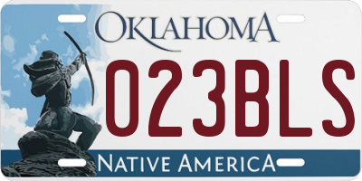 OK license plate 023BLS