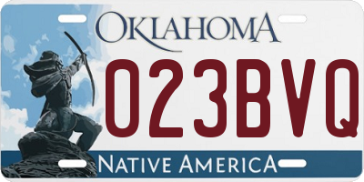 OK license plate 023BVQ