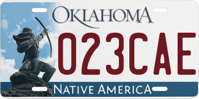 OK license plate 023CAE