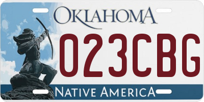 OK license plate 023CBG