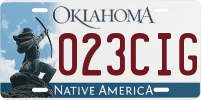 OK license plate 023CIG