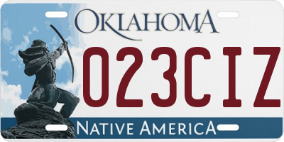 OK license plate 023CIZ