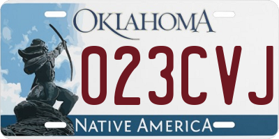 OK license plate 023CVJ