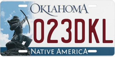 OK license plate 023DKL