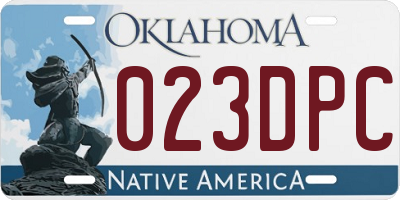 OK license plate 023DPC