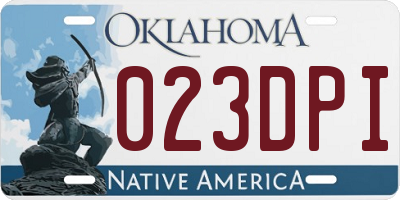 OK license plate 023DPI