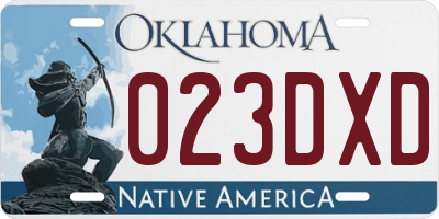 OK license plate 023DXD