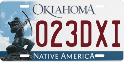 OK license plate 023DXI