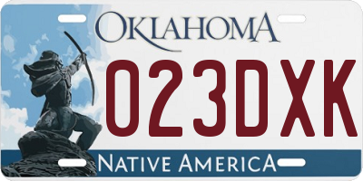 OK license plate 023DXK