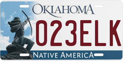 OK license plate 023ELK