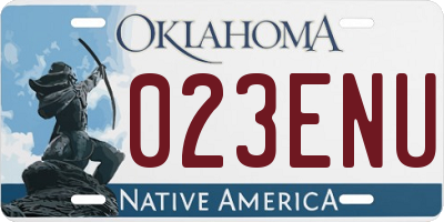 OK license plate 023ENU