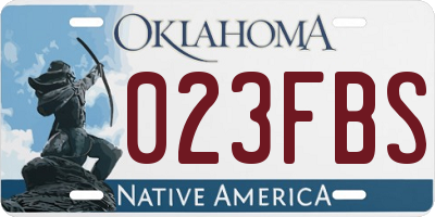 OK license plate 023FBS
