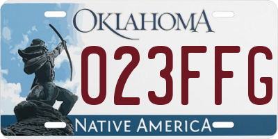 OK license plate 023FFG