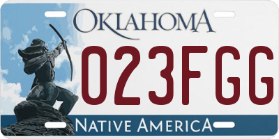 OK license plate 023FGG