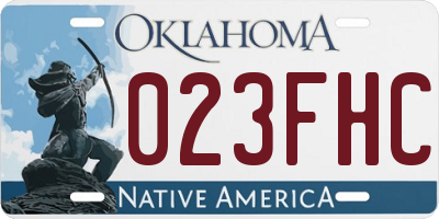 OK license plate 023FHC