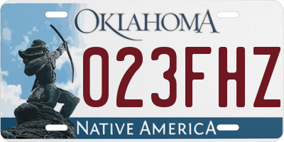 OK license plate 023FHZ
