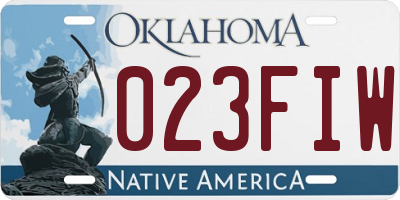 OK license plate 023FIW