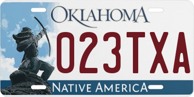OK license plate 023TXA