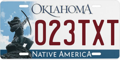 OK license plate 023TXT