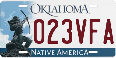 OK license plate 023VFA