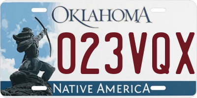 OK license plate 023VQX