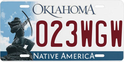 OK license plate 023WGW